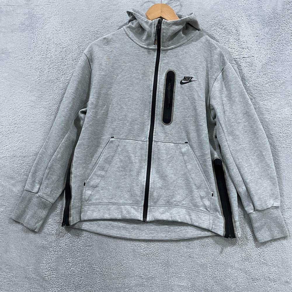 Nike Sportswear Tech Fleece Full Zip Hoodie Women XS Gray Workout DD5624-063